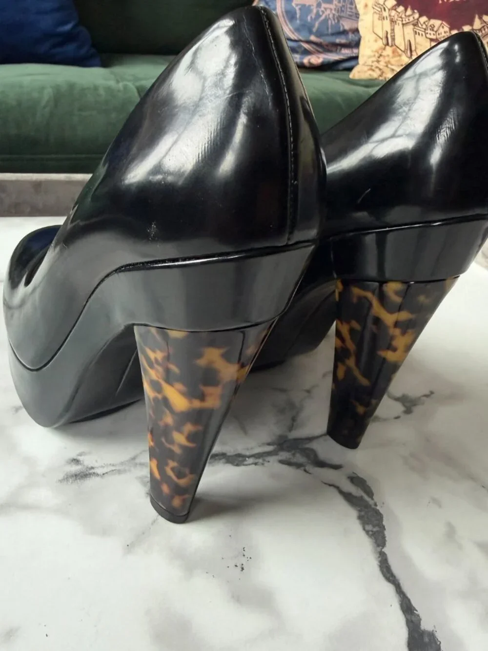 Stella McCartney Black Tortoise Shell Platforms Size 37.5